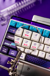Purple Cool Gaming Theme PBT ISO Keycap Set for Mechanical Keyboard, MDA Profile, Dye-Sub Legends, Mx(+)Switches, 140pcs